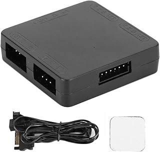 Conversor RGB, Adaptador de Iluminação Wizard Luz ARGB de 3 Pinos (+5V) para Ventoinhas RGB de 4 Pinos (+12V), para SATA 5V×1, 4 Pinos (+12V-G-R-B) X 1