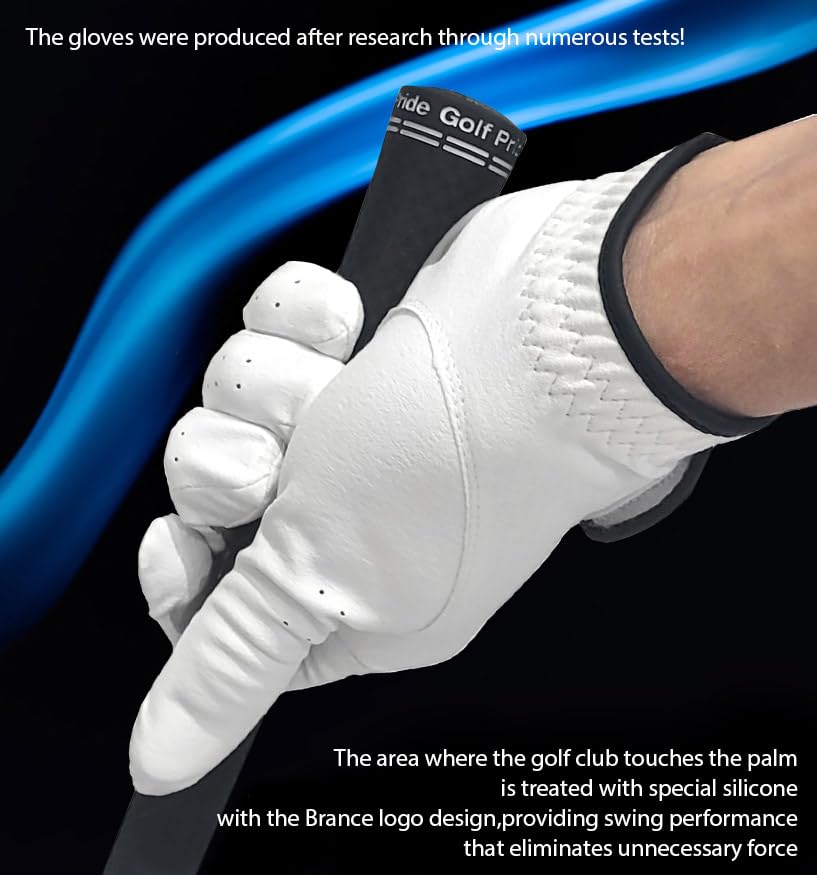 Brence Synthetic Leather Durable Water-registant Golf Glove for Men Women