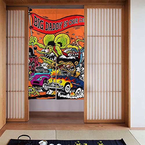 ラットフィンク 遮光 のれん カーテン シャワーカーテン 人気 アニメ 部屋仕切り 目隠し プライバシー保護 遮光 断熱 防炎洗濯可能 壁飾り 気分転換 玄関 キッチン リビング 飲食店 出入り口 インテリア 引越し ギフト