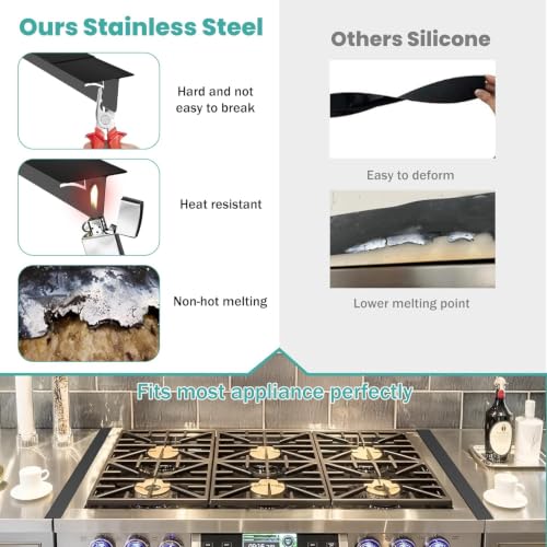 Image of Stove Gap Covers 2PCS, Stainless Steel Gap Filler, Black, 16.5'' to 33''