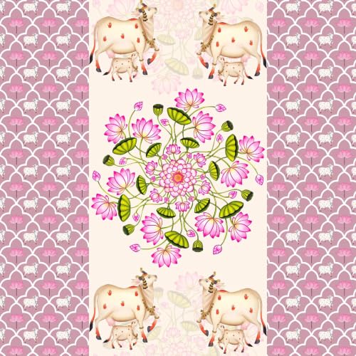 Image of SpecialYou Varalakshmi Pooja Decoration Items with Cow Pichwai (5 * 3ft) Backdrop Cloth for Decoration Pooja, Mandir Decorations Items for Home Decor Items, Wall Decor Items for Living Room