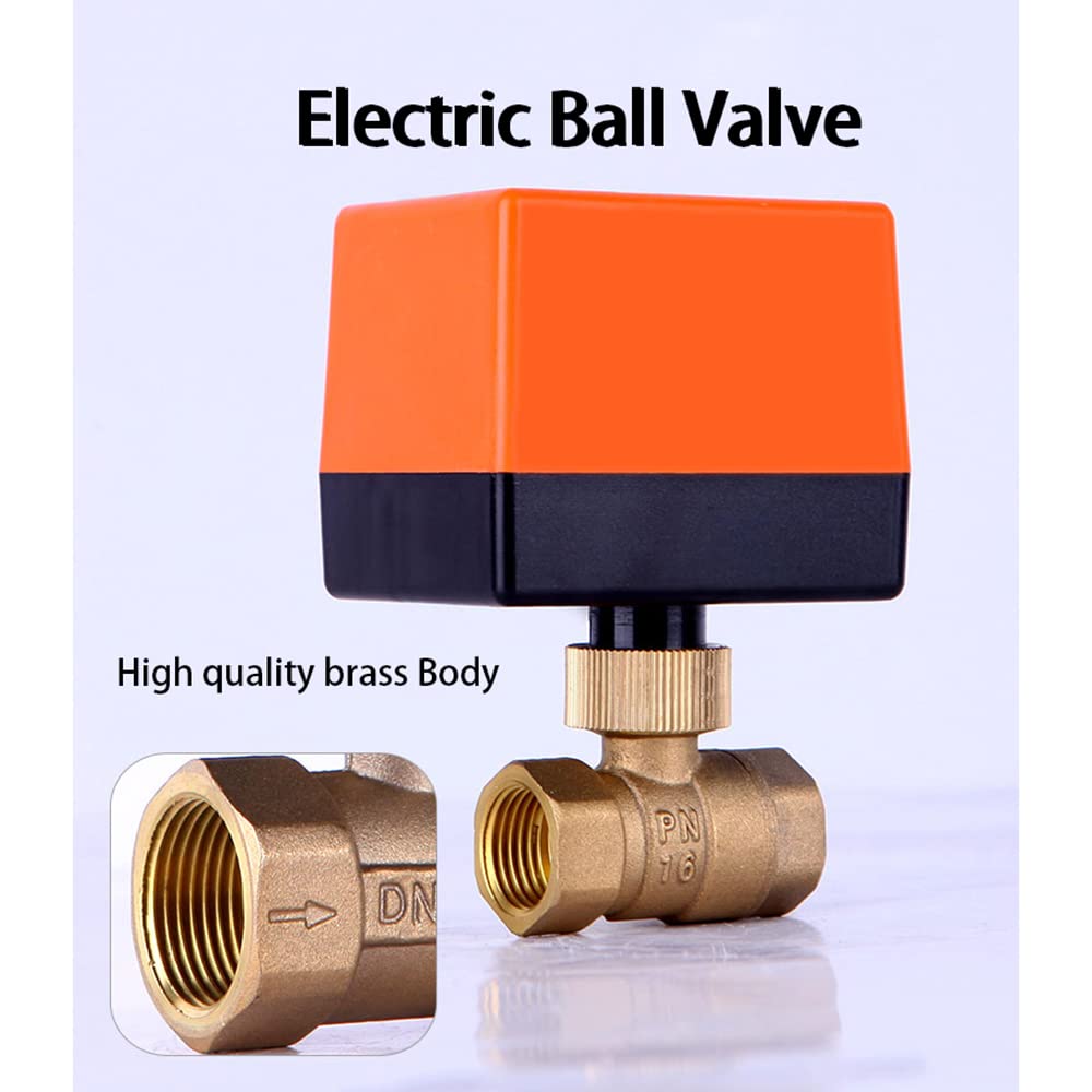 Regolatore di pressione dell'acqua, Regolatore 1/2" 3/4" 1" 2" Valvola a sfera elettrica Valvola a sfera elettrica in ottone con controllo a 3 linee e 2 punti,E