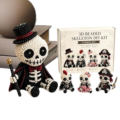 Kit Perles Fournitures Loisirs Créatifs DIY pour création de squelettes 3D et déco d'Halloween