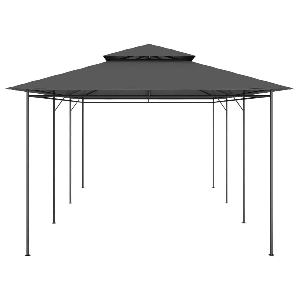 Pawilon ogrodowy, 600 x 298 x 270 cm, antracyt, rama z rur stalowych, odporna na działanie promieni UV, na imprezę w ogrodzie, wesele, grillowanie, taras, balkon, kemping