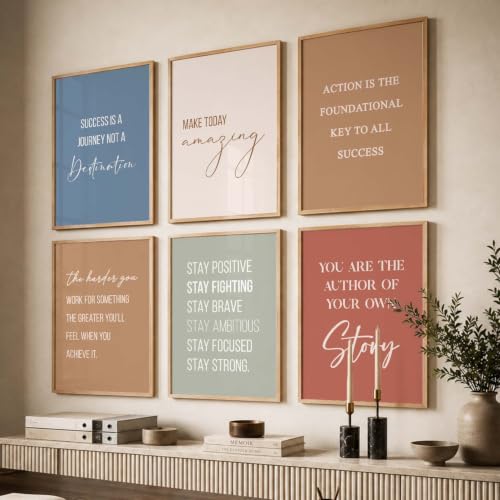 Image of kotart Motivational Quote Paintings with Frame for Home Decoration - Quote Painting for Living Room Bedroom Office Room Decor - Painting for Wall Decoration - Set of 6 (B)