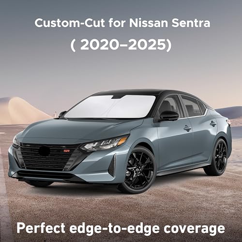 Image of EcoNour Windshield Sunshade Compatible for Nissan Sentra 2020-2023 2024 2025, Sun Visor for Front Windshield & Window Sun Shade Cover, UV Heat Blocker & Protector, Car Accessories