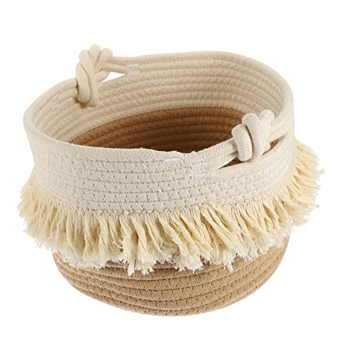 HOOTNEE ボヘミアンスル コッロープ収納バスケット おしゃれなマクラメ装