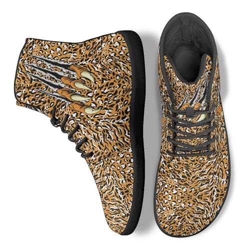 Image of Fashion Print Womens Mens High Top Barefoot Sneakers Flat Shoes