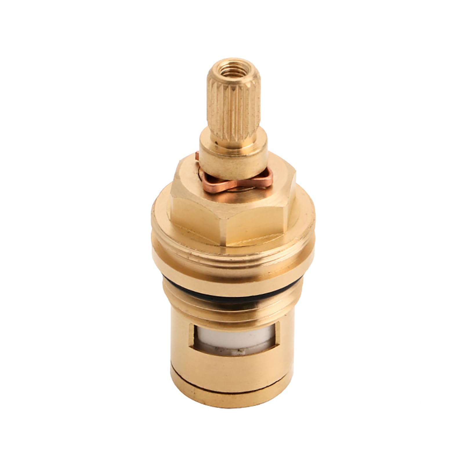 Ouhbndeaz Blu Faucet Cartridge Replacement Brass Ceramic Disc Cartridge Replacement 20 Spline Tap Hot & Colds For Bathroom Kitchen Red(Blu)