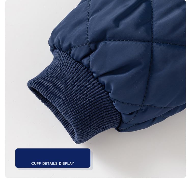 Irsutey Toddler Boys Solid Jacket Zip Up Long Sleeves Quilted Lapel Autumn Winter Thick Warm Outerwear4