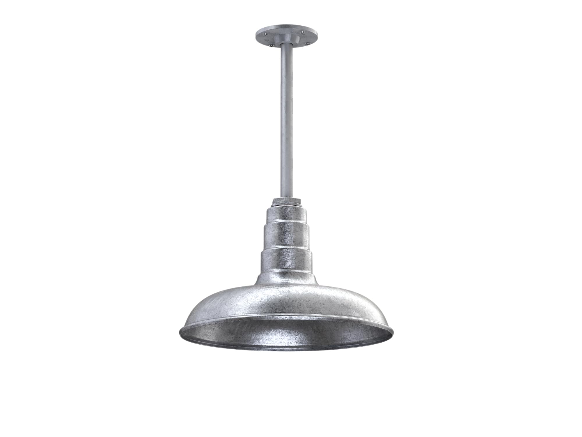 Steel Lighting Co. Malibu Pendant Light | Ceiling Mounted | 14 inch Dome | 12 inch Stem | Heavy Duty Steel Farmhouse Style Made in America |