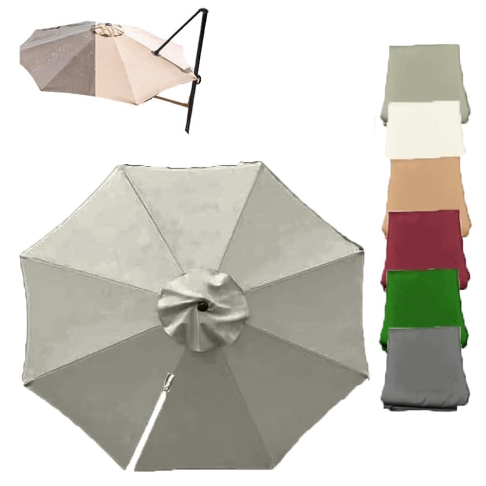 SVBVRFEEW 11ft 11.5ft Patio Umbrella Replacement Canopy Top Round Cantilever Umbrella Replacement Fabric Market Umbrella Canopy Offset Umbrella Cover 8 Ribs(Top,335cm(11ft))