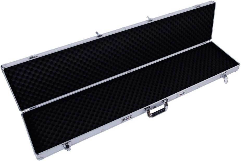 Shotgun Case 135x28x10cm Aluminum New Framed Locking Gun Pistol Handgun Lock Box Hard Storage Carry Case Silver
