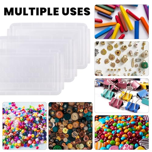 Image of testyu Small Plastic Box, 5 inch X 2.8 inch X 2 inch Stackable Mini Storage Box with Lid, Clear Organizer Container for Jewelry Beads, Small Crafts Items Accessories - -12 Pack