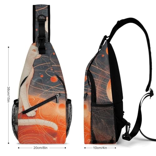 Cat on The Ground Sling Bag for Men Women - Adjustable Crossbody Chest Backpack, 15" Travel Hiking Fanny Pack2