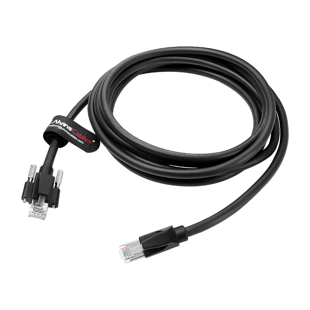 Alvin's Cables Gige Vision Câble horizontal RJ45 Lock vis industriel Câble Ethernet blindé CAT6A-Flex-Chain haut contenu, compatible avec Cognex Keyence Basler HikVision Camera16.4ft