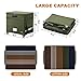 DocSafe File Box with Lock,2-Layer Fireproof Document Box with Wheels,Collapsible Rolling File Storage Organizer with Pockets,Large Portable Home Office Filing Cabinet Safe for Hanging Folders,Green