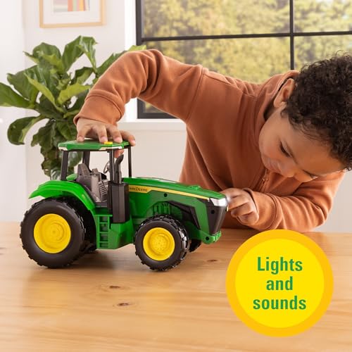 image for TOMY John Deere Lights & Sounds Tractor Toy - Kids Tractor with Free-R