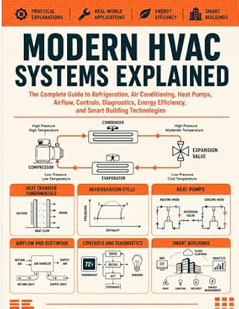 Modern HVAC Systems Explained: The Complete Guide to Refrigeration, Air Conditioning, Heat Pumps, Airflow, Controls, Diagnostics, Energy Efficiency, and Smart Building Technologies