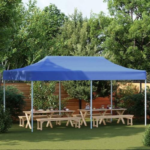 Nqyjm Carpa pleglable Pop-up 3x6 m Azul pergolas de Jardin,Carpas para Exteriores para Reception,Fiesta,Camping,Festival,Cerveza