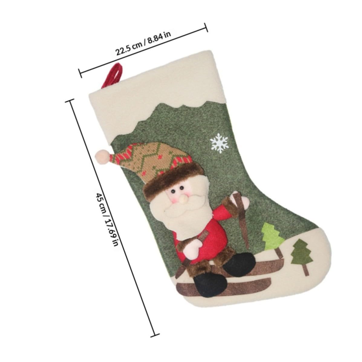 Uonlytech 3 Medias Navideñas Decorativas para Árbol de Navidad Diseño de Santa Claus, Muñeco de Nieve y Alce, Hechas de Tela No Tejida y Felpa para Llenar Dulces Estilo Varios Estilos