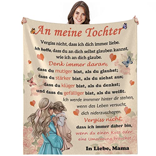 Bold And Brash Kuscheldecke Tochter von Mama, An Meine Tochter Decke, Mutter Tochter Geschenke zum Geburtstag Weihnachten, Positiv Ermutigen Flauschige Fleecedecke 150x130cm Cover