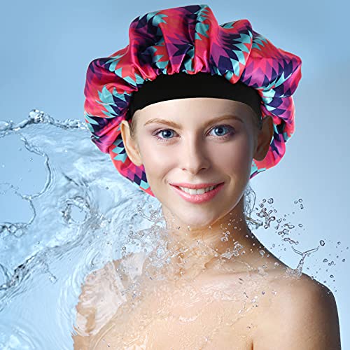 FRCOLOR Dormir De Cetim Elegante Padrão África Cabelo Touca de Banho Impermeável Tampa Gorro Slouchy