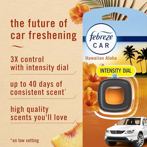 Image of Febreze Car Odor-Fighting Air Freshener Vent Clip, Hawaiian Aloha, 1 count, .06 oz
