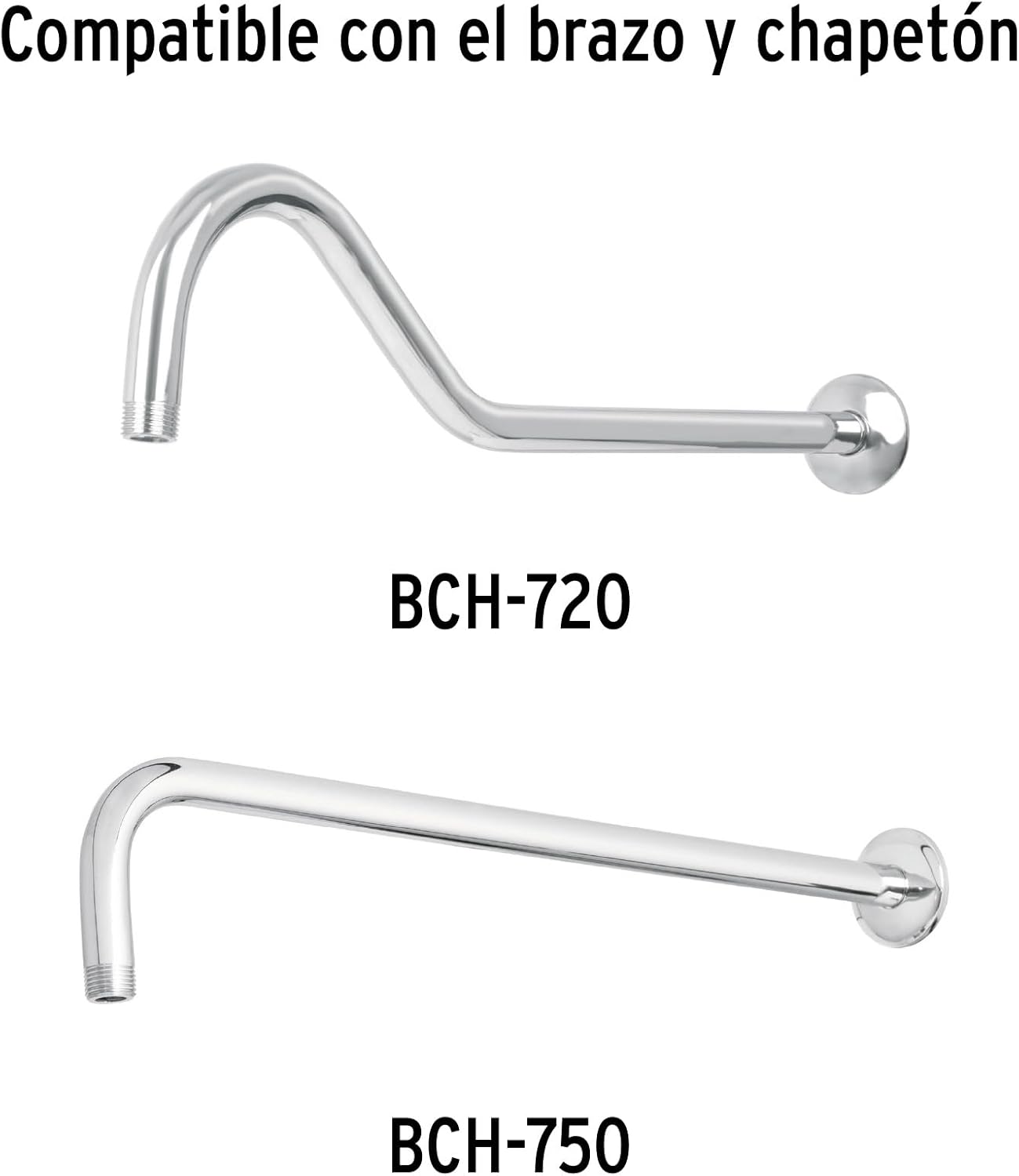 Shower stainless steel, 8 ', armless, chrome, Riviera