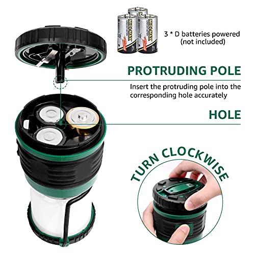 Lepro Lantern Camping Lantern, Battery Powered Led With 1500Lm, 4 Light Modes, Waterproof Tent Light, Lantern Flashlight For Hurricane, Emergency Light, Survival Kit, Storms, Outages, Fishing, Hiking #TOP7