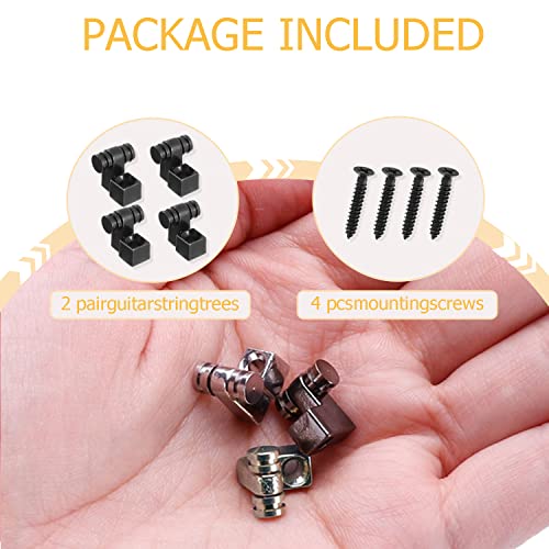 HUAREW 4PCS Guitar Roller String Trees Retainer String Guides for Electric Guitar Bass with Screw(Black) - Image 4