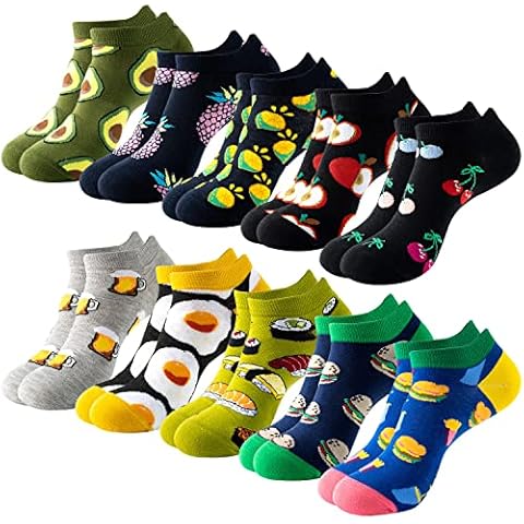 Women's Fun Socks Cotton Novelty Socks Funky Crew Socks Ladies Teen Girls Colourful Funny Sports Socks Low Cut Socks for UK 4-7 Cover