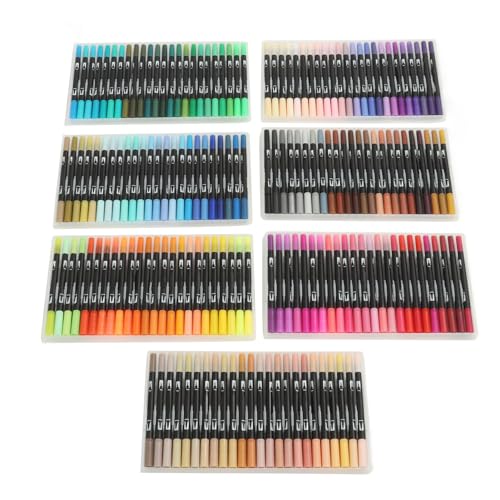 Juego de Rotuladores de Doble Pincel de 168 Colores, Bolígrafos de Acuarela con Caja de Almacenamiento, para Dibujar y Caligrafía