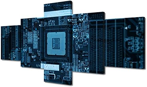 Amazon.com: TUMOVO 5 Panels Technology Wall Decor Modern GPU Card with ...