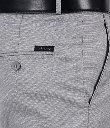 Image of Mc Henry Men's Wrinkle Free Stretchable Self Design Formal Regular Fit Trousers