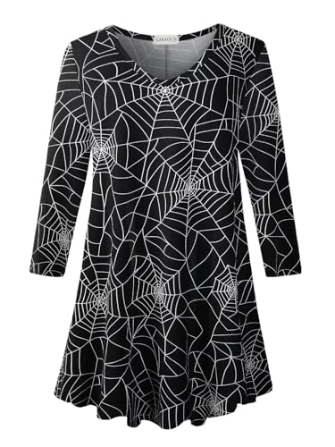 Image of LARACE Tunics 3 /4 Sleeve Plus Size Tops for Women V Neck Loose Fit Flowy Clothing for Leggings