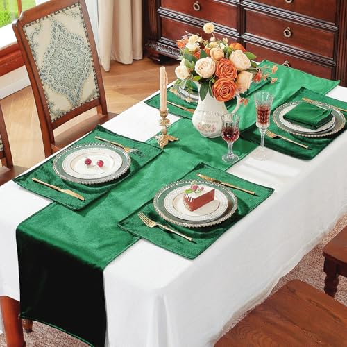 Christmas Luxurious Velvet Table Runner 14x72 – Elegant Holiday Table