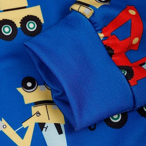 Image of Popshion Toddler Boys Sweatshirts Dinosaur Long Sleeve Pullover Crewneck Shirts Cartoon Tee Sport Tops for Kids 1-8T