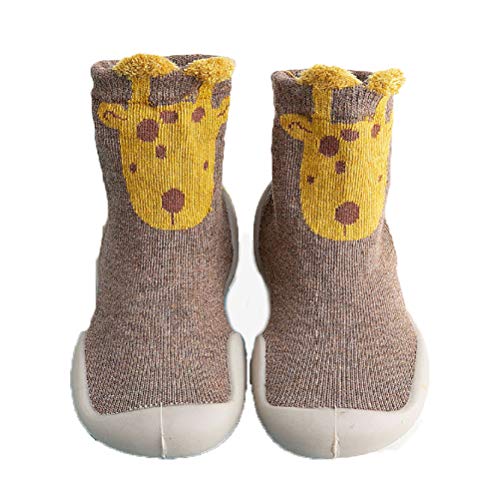 Baby Boy Girls Toddlers Moccasins Non-Skid Indoor Slipper Shoes Socks,Soft Soled Toddler Shoes,Non-Skid Indoor Floor Slipper Baby (Fawn XL)