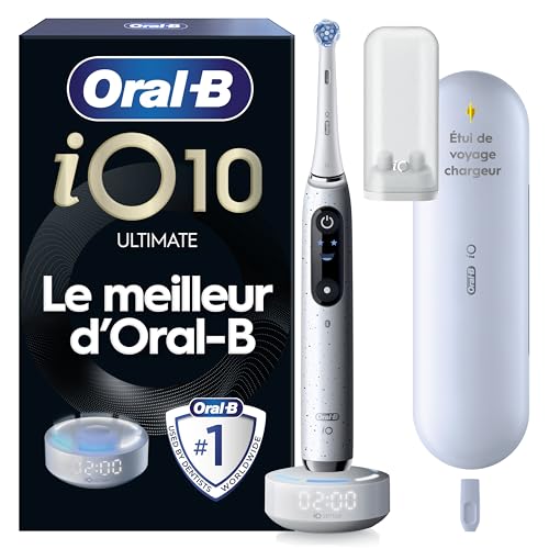 Oral-B Brosse à dents électrique rechargeable iO 10, capteur de pression, affichage interactif, intelligence artificielle avec coaching en direct, 1 tête, 1...