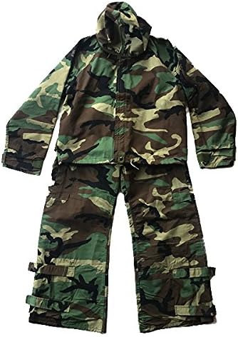 Amazon 米軍放出品 実物 ミリタリー ジャケット パンツ ケミカルプロテクト 化学兵器 防護服 上下セット ウッドランド セットアップ S 戦闘服 通販