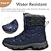 TRAILBLITZ Men's Winter Snow Boots Water Resistant Non Slip Warm Outdoor Lightweight Comfortable Durable 7.1 IN Height Hiking Shoes (9 Men, Blue)
