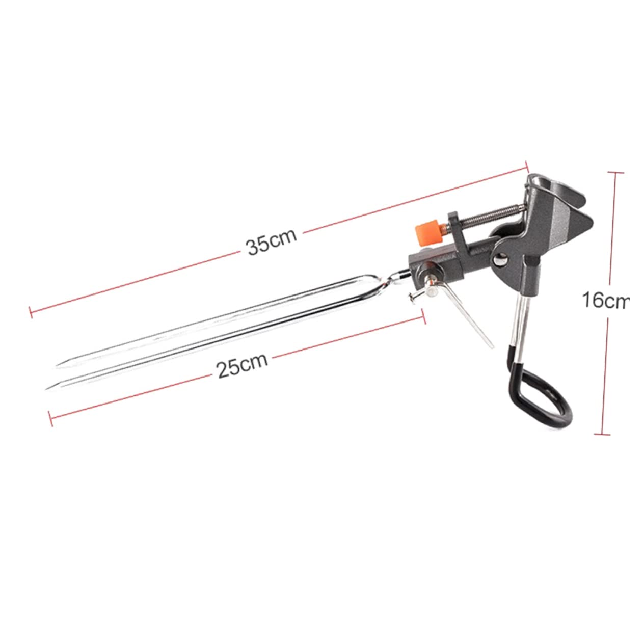 WOONEKY Support de Canne à Pêche au Sol en Alliage D’Aluminium et Acier Inoxydable, Réglage Précis, Protège la Canne, Pliable Pêche