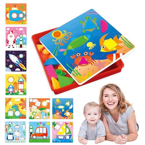 Juguete de tablero colgante Mosai,Clasificación de colores y reconocimiento de forma Pegboard Toy | Juguetes educativos de aprendizaje para la interacción, regalo, parque infantil, educación temprana,