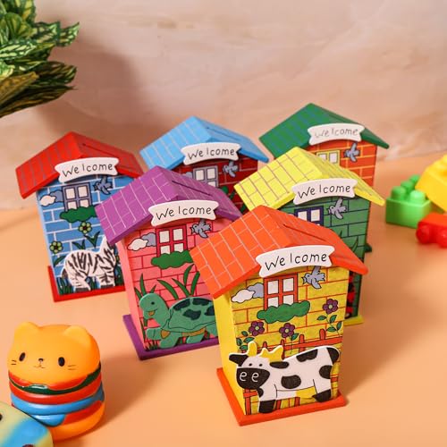 Image of Artlicious 10pcs Wooden Piggy Banks for Kids, Savings Challenge Box, Cashbox,Cash Vault Wooden Savings Box Coin Banks - Return Gift for Kids Birthday Age 6-10 (Pack of 10) Modern