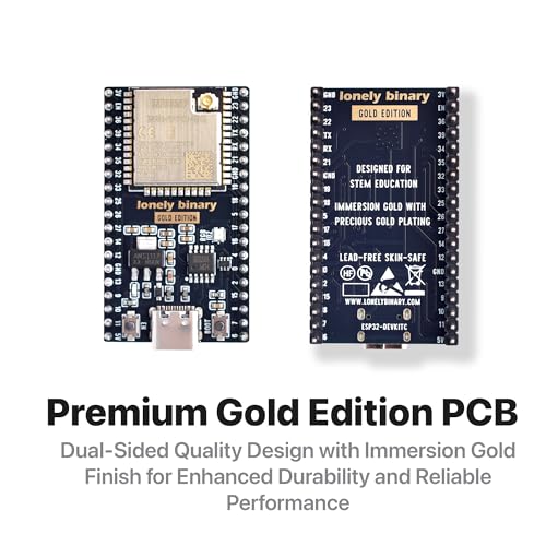 Image of Lonely Binary 3-Pack ESP32 WROOM-32UE IPEX Antenna GPIO LED for Arduino | 3 boards + antennas + PinPulse shields; WROOM-32UE, external 2.4GHz, extended range; dual M /F headers; MicroPython, ESP-IDF