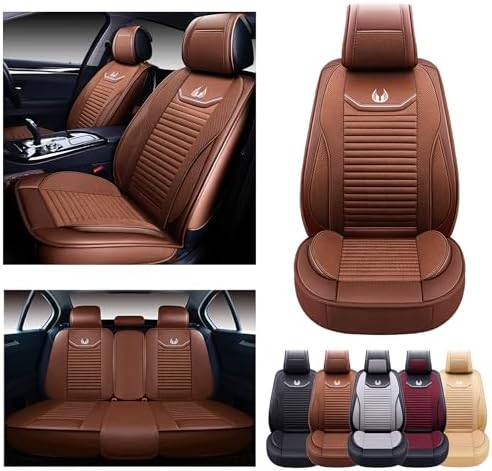 OASIS AUTO Car Seat Covers Accessories Full Set Premium Nappa Leather Cushion Pr