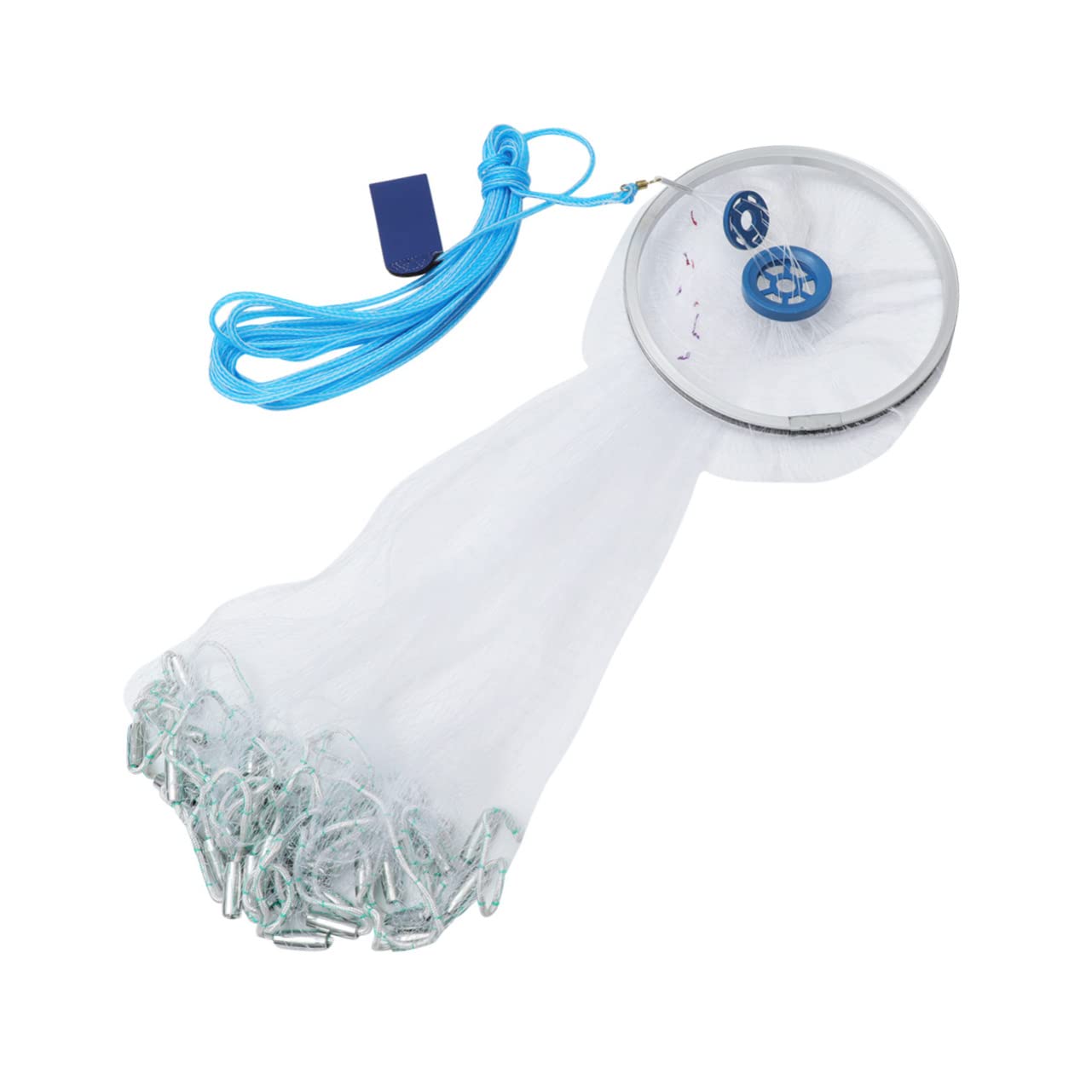PartyKindom Jet à Main Le Filet de pêche Filet leurre Pliable Filet piège à Mailles épuisette de pêche Portable Blanche