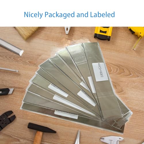 Image of 30PCS 304 Stainless Steel Shim Stock Assortment 1 inch Width x 6 inch Length 10 Thickness Sizes (0.0007-0.01 inch) Metal Shims for Leveling and Alignment Kitchen Industry Home DIY Craft Making
