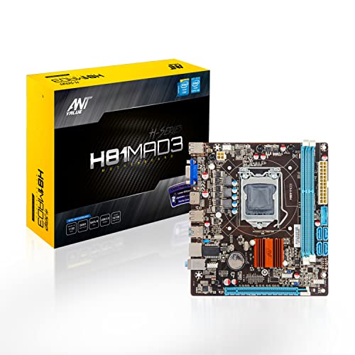 Image of Ant Value H81MAD3 mATX Gaming Motherboard LGA1150 Support Intel 4th Generation i3 /i5 /i7 DDR3, USB 3.0 Ports, HDMI Port